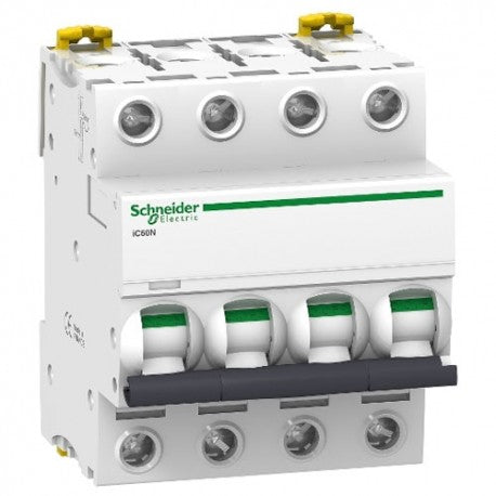 Schneider Electric - Acti9 iC60N - Disjoncteur - 4P - 40A - Courbe C - 400Vca - 6000A/10kA